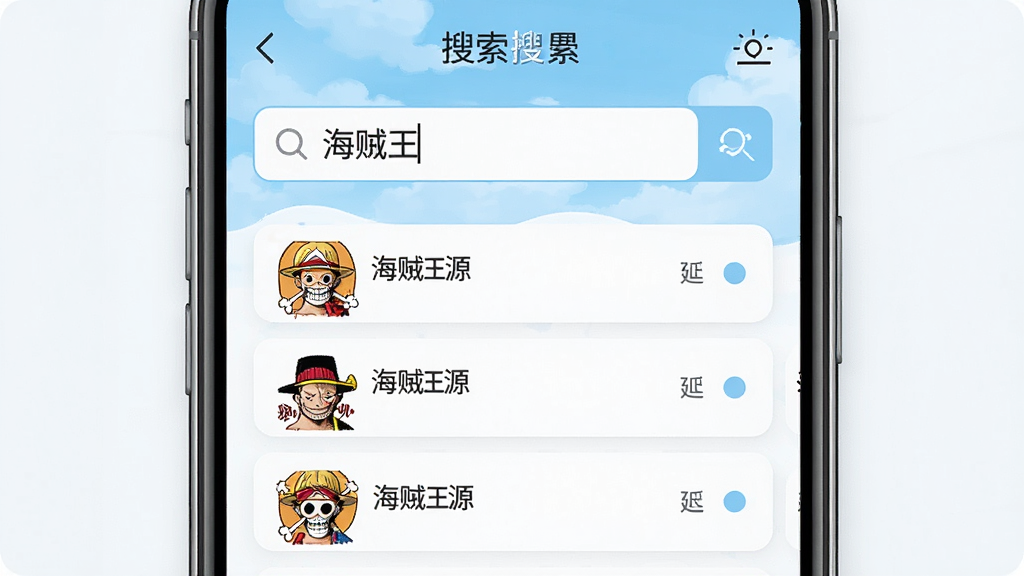 һ���ֻ���Ļչʾ����APP���������ҳ�棬��������д�š������������·��г��������Դѡ�ÿ��Դ�Ա����ӳٲ��Ե�СԲ�㣬�����԰�ɫ��ǳ��ɫΪ��������࣬�Ű����������廭�ʣ��ɾ��޶���Ԫ��