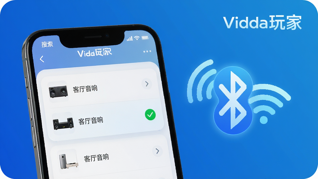 һ��չʾVidda���App�豸���ӽ����ͼƬ�������������ֻ���Ļ��д����Ļ��ʾ���������豸�б����б�����һ����Ϊ