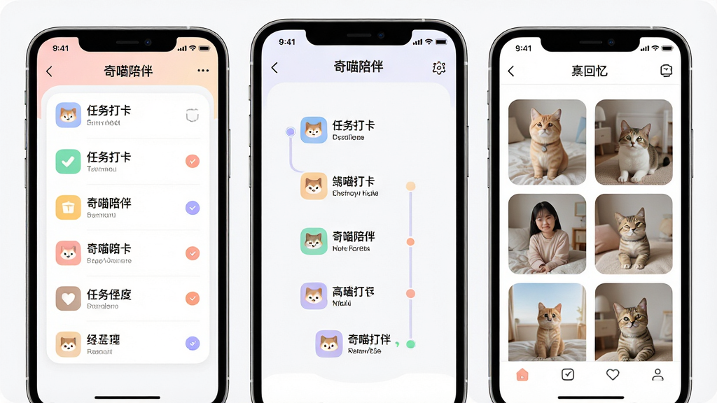 һ��չʾ��������顱App���Ĺ��ܵĳ���ͼ������������һ���ֻ����ֻ���Ļ����ʾ��������顱�ĳɳ���¼ʱ���߽��棬�����������嵥���棬�Ҳ�����������棬���ֲ�����������չʾ���Ű����������Ϊ�ִ���Լ��UIչʾ�磬ϸ�ڰ���Բ���ͼ�ꡢ��͵���ɫ�����������ı�ǩ�����ʸ���ɾ����޶���Ԫ��