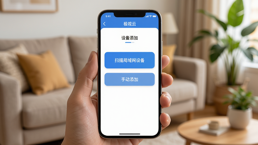 һ��չʾ�������ơ�App���ֻ������ý���ĳ���ͼ��������һֻ�������ֻ����ֻ���Ļ����ʾ���豸������ҳ�棬ҳ�����С�ɨ��������豸���͡��ֶ����ӡ�������ť����������ܰ�ļҾӻ�������ɳ������ֲ����������������ʸɾ����޶���Ԫ��