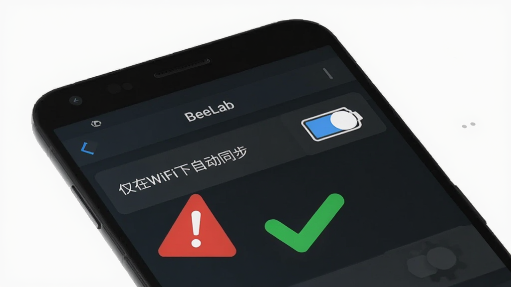 һ����׿�ֻ���Ļ��ʾBeeLab�����ý��棬�������С�����WiFi���Զ�ͬ�����Ŀ��ذ�ť���Ա���һ�����ͼ��ͳ���ͼ�꣬�ֻ��·���һ����ɫ�ľ������Ƿ��ź�һ����ɫ�ĶԹ����ţ������ܿ����Ż��������ɾ���࣬����ƽ��������������