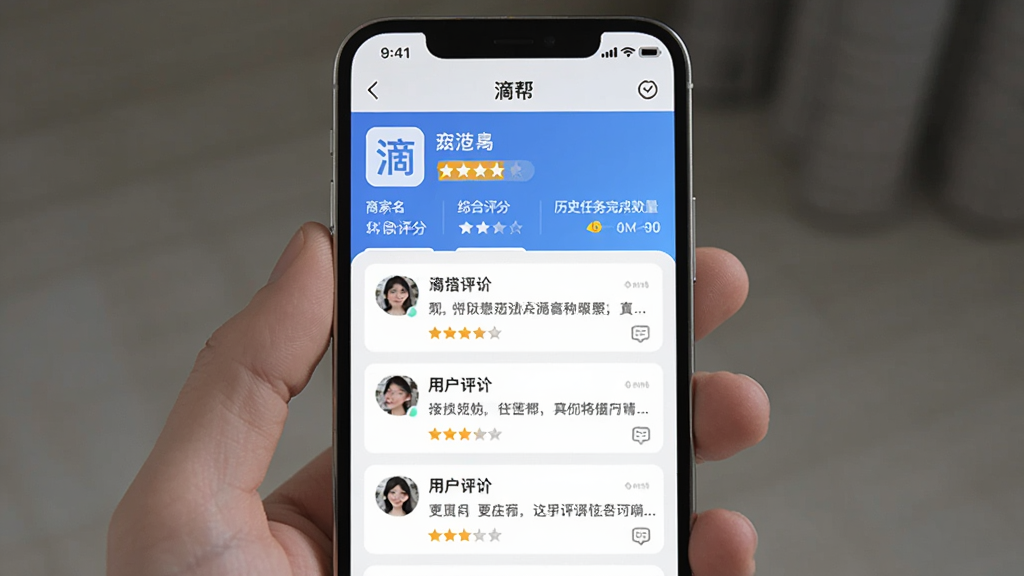 �ֻ���Ļչʾ���ΰApp���̼�����ҳ�棬ҳ������ʾ�̼����ơ��ۺ������Ǽ�����ʷ��������������·����û������б���ÿ�����۴���ͷ������ַ�����������Ƹɾ�����Ϣ��η���