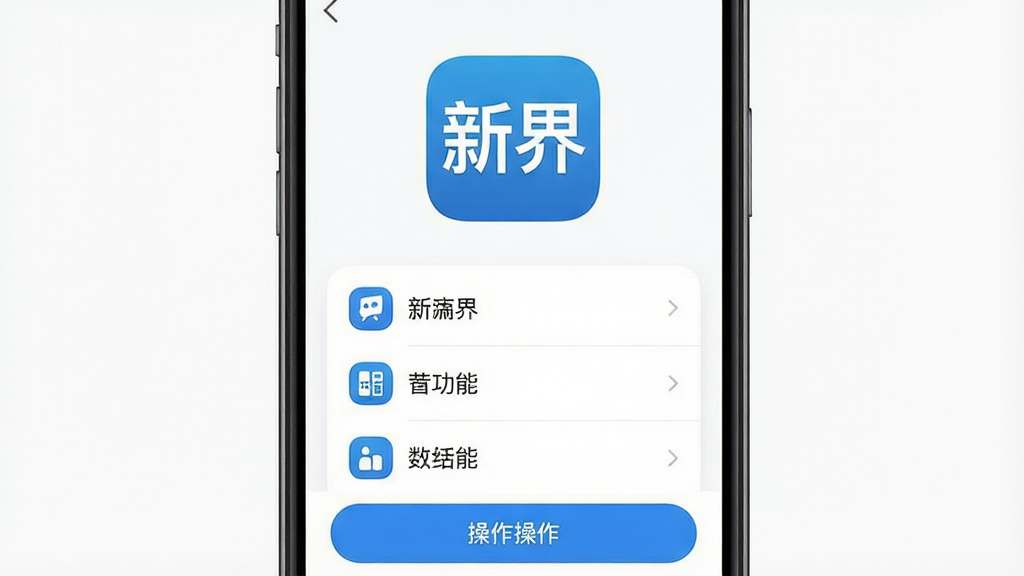 һ���ֻ�Ӧ�ý���չʾͼ�����������ǡ��½硱App��ͼ��������棬����Ϊ�ֻ���Ļ�����ֲ��þ��й�ͼ���Ű���Appͼ��λ���Ϸ����·�չʾ�����б��Ͳ�����ť�����Ϊ�ִ���ƽ����ƣ�ϸ�ڰ���Բ��ͼ�ꡢ������ɫ���������ֱ�ǩ�����ʸɾ��������޶���Ԫ��