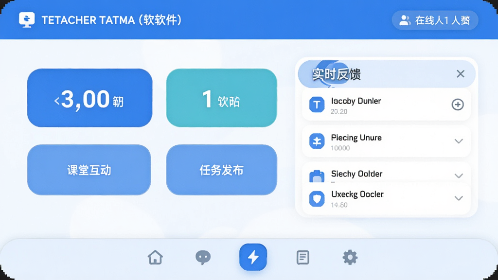Our Teacher ����������ȫòչʾ���������û��������񷢲���ʵʱ��������ģ�飬������Ƽ����ˬ������ɫ�Ͱ�ɫΪ��ɫ����������ʾ��ǰ�γ����ƺ������������м��ǻ�����ť�������б����ײ�Ϊ������������ִ���ƽ��ϸ��Բ�󣬻��ʸɾ��޶���Ԫ��