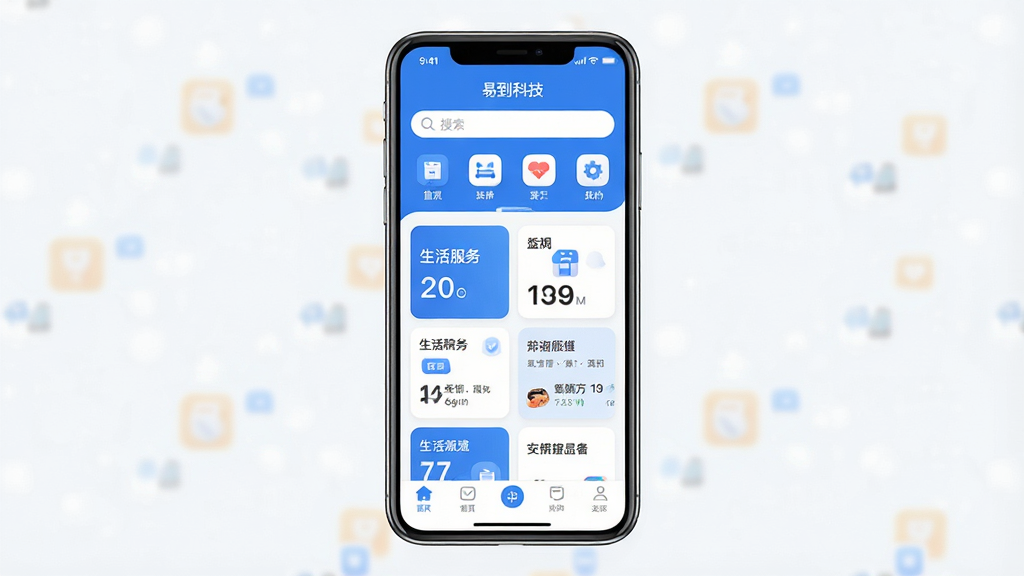 һ���ֻ�Ӧ���������ȫ��չʾͼ�����������ǡ��׵��Ƽ���App�Ľ��棬�Ϸ����������͹������ͼ�꣬�м����������Ƭ�б����ײ�Ϊ���������������������ɫ��������ִ���ͼ��Բ�����������ʸɾ����޶���Ԫ��