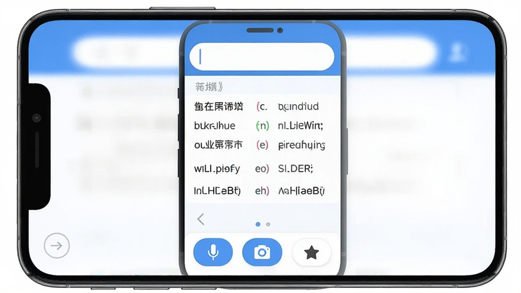 一张手机屏幕展示界面截图,画面中央是英语翻译通APP的主界面,顶部有输入框,中间显示中英文翻译对照结果,底部有语音、拍照、收藏功能按钮,背景干净整洁,蓝白色调为主,风格现代扁平化,画质清晰无多余元素,整体呈现一款简洁实用的翻译工具全貌