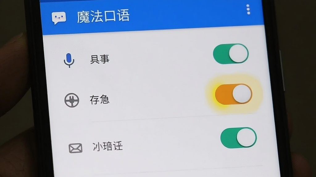 生图提示词:一部安卓手机屏幕展示