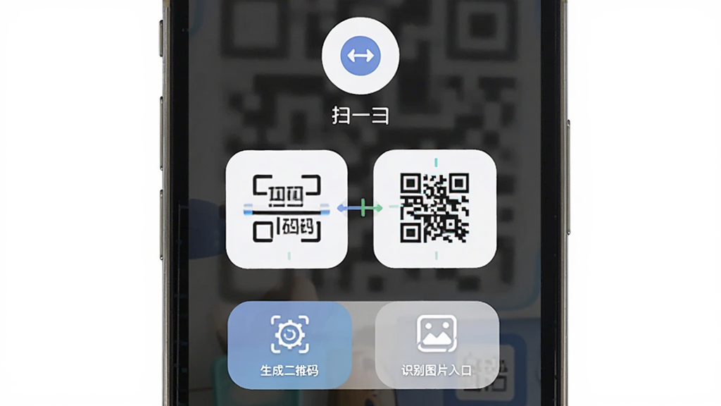 ɨ��ȫ���� Ӧ��������չʾ ����Ϊһ���ֻ���Ļ ��Ļ������ʾɨ������ɶ�ά��������Ĺ��ܰ�ť ���ּ�� �Ϸ���ɨһɨͼ�� �·������ɶ�ά���ʶ��ͼƬ��� �Ű����� ����ƽ���ִ���� ϸ��Բ�� ���ʸɾ� �޶���Ԫ��