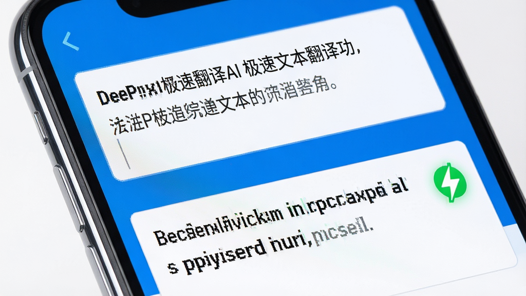 һ��չʾ DeeP���ٷ���AI �����ı����빦�ܵ�ͼƬ���������ֻ���Ļ��д����Ļ����ʾ��һ�������ı����ڱ����ٷ����Ӣ�ĵĹ��̣��������Ա���һ����ɫ������ͼ������ٶȡ��������Ϸ�������·�������Ű�����������ǿƼ����Ͱ�ɫΪ����ϸ�������ֱ�Ե���������ʸɾ��������޶���Ԫ�ء�