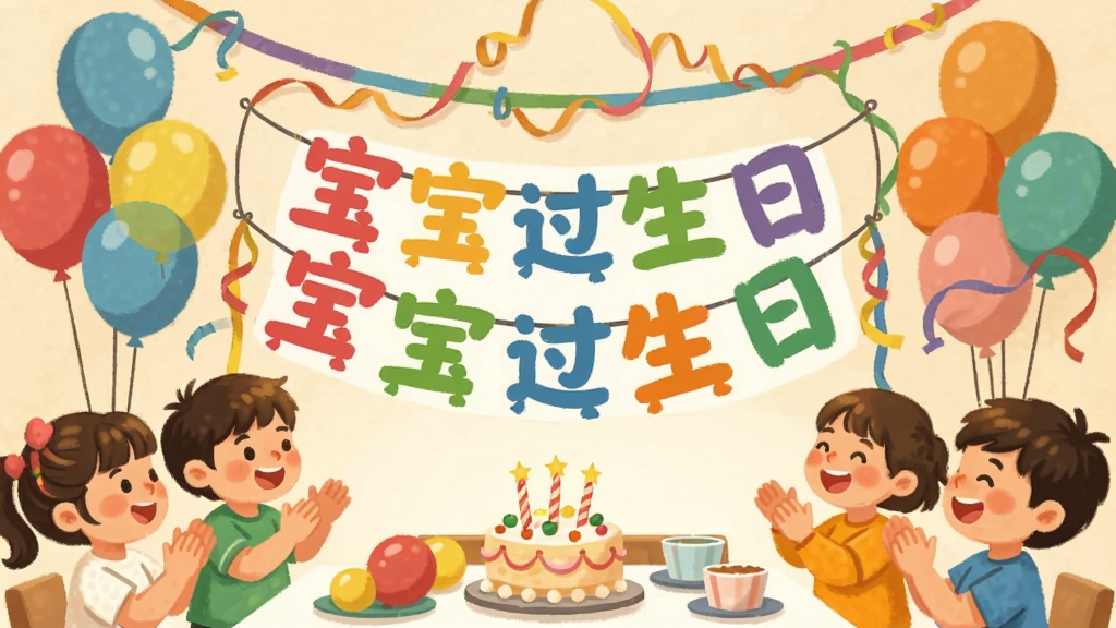 һ����ܰ�Ķ�ͯ�����ɶԳ���ͼ������������д�š����������ա��Ĳ�ɫ�������Χ���������򡢵���Ͳʴ�������С����Χ�����߿��ĵ����֣�����ɫ��������ů���廭���ϸ�ڷḻ�����ʸɾ��޶���Ԫ��