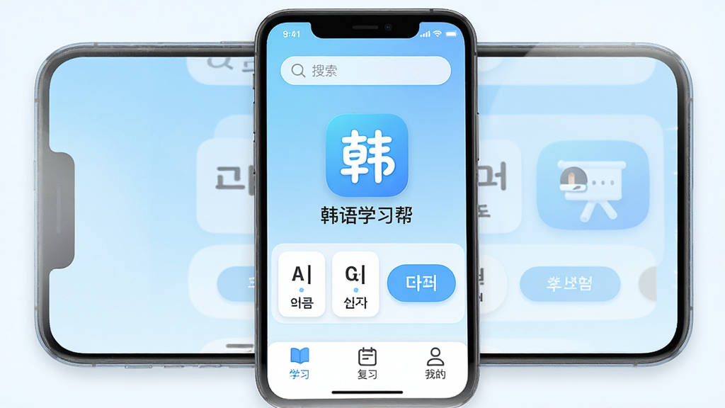 һ���ֻ���Ļչʾ������ѧϰ�App�����棬����������Appͼ������ơ�����ѧϰ���������ǳ��ɫ���䣬���沼�����������������������м��Ǻ�����ĸ��Ƭ�ͷ�����ť���ײ���ѧϰ����ϰ���ҵ�������ǩ������ִ���ƽ��ϸ��Բ�󣬻��ʸɾ��������޶���Ԫ��