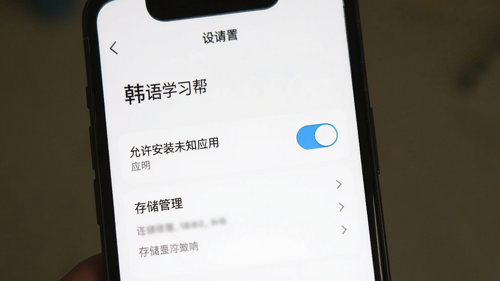 һ���ֻ���Ļչʾ������ѧϰ�App������ҳ�棬���������ǡ�������װδ֪Ӧ�á��Ŀ��ذ�ť�ʹ洢����ѡ����������������ǰ�ɫ��������ƽ�����ʸɾ������ֱ�ע������ѧϰ�