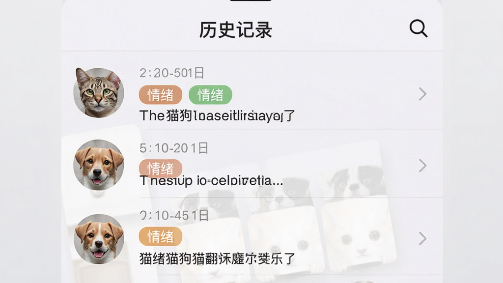 ��è������ ��ʷ��¼���棬�ֻ���Ļչʾ�б�ʽ���֣�ÿ����¼�������ڡ�����ͷ������ͼ��������ǩ�ͷ���̾䣬�����С���ʷ��¼�����������ͼ�꣬����Ϊǳ��ɫ����������ˬ�����������ɶ������ʸɾ����޶���Ԫ��