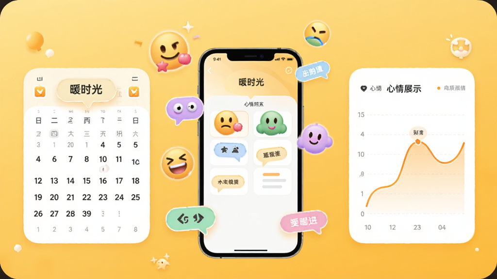 ůʱ�� ����չʾͼ��������һ���ֻ���Ļ��ʾ�����ǩѡ����棬��ΧƯ���Ŷ����ɫ����ͼ��ͱ�ǩ���ݣ�������ů��ɫ���䣬���ֲ������ҷ�����������������ұ�����������ͼ��������¼�Լ��ϸ��Բ�󣬻��ʸɾ��޶���Ԫ��