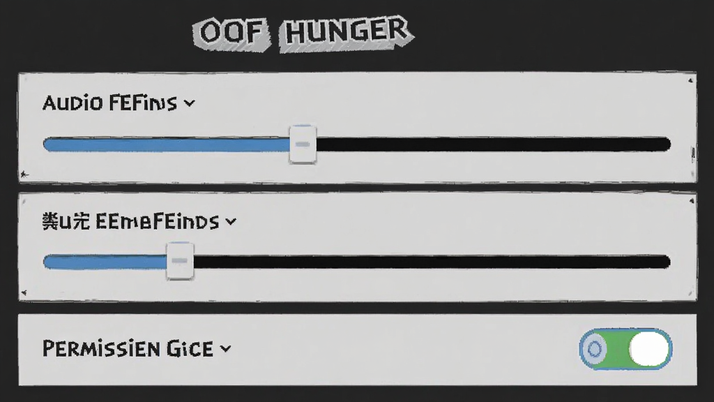 һ��չʾOF HUNGER��Ϸ���ý����ͼƬ����������ʾ��Ƶƫ�ƺ��ж�ƫ�Ƶ��ڻ��飬�Լ�Ȩ�޿���ѡ����������ɫ�����棬���ֱ�ǩ���������ʸɾ��޶���Ԫ��