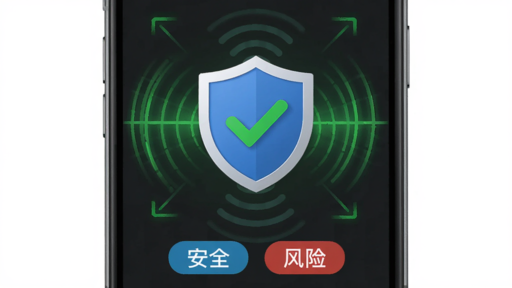 WiFi���Կ�� ��ȫ��⹦��չʾ���ֻ���Ļ����һ������ͼ�꣬�������и���ɫ�Թ�����Χ��ɨ����Ч�����·����֡���ȫ���͡����ա�������ǩ������Լ�����ʸɾ��޶���Ԫ��