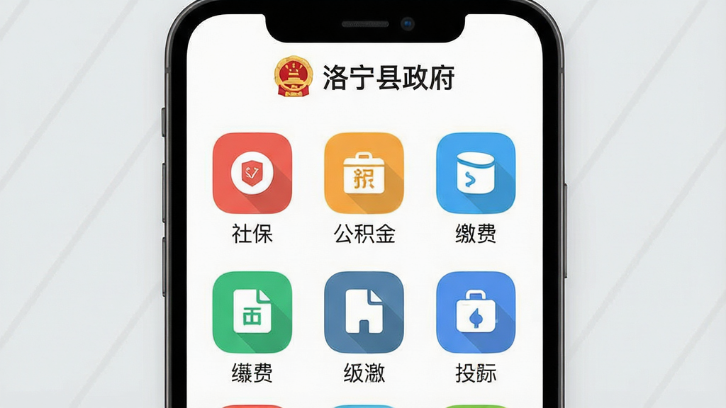 һ��չʾ��������������APP��������������ֻ����棬�ֻ���Ļ����ʾ�������ͼ�����񣬰����籣�������𡢽ɷѵ�ͼ�꣬ͼ���·������ֱ�ǩ�������С���������������ʶ������Ϊǳ��ɫ������ƽ����ƣ����������ɾ�