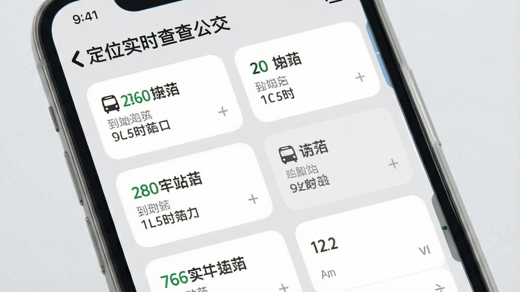 һ��չʾ����λʵʱ�鹫����APP�ղؼй���������ֻ���ͼ���������ֻ���Ļ��ʾ�����·��Ƭ��ÿ����Ƭ���й�����·�ź͵�վʱ�䣬��Ƭ������ק���򣬽�������ˬ����ƬԲ����ƣ�����Ϊǳ��ɫ�����ʸɾ����޶���Ԫ�أ�����������ʾ����λʵʱ�鹫����