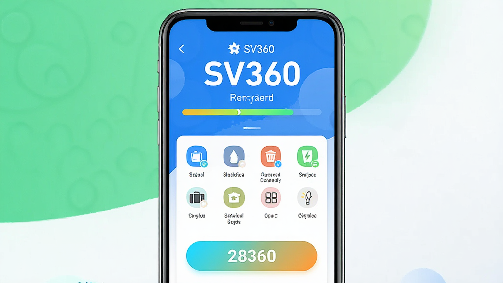 һ��չʾSV360�����������ֻ����ٹ��ܵ�ͼƬ������Ϊ�ֻ���Ļ��ʾ������ɽ��棬�����Ϸ����ͷſռ�Ĵ�����չʾ���м���������Ŀ����ͼ�꣬�·���һ�����ٰ�ť���Ű���жԳƣ����Ϊ��������磬ϸ���Ͻ������������ø���ɫͻ�������������ɾ����޶���װ�Σ�ͼƬ�����ֱ������