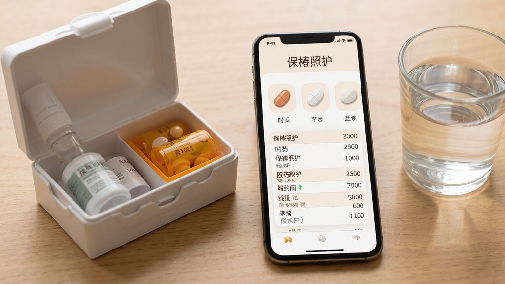 �����ջ� ��ҩ��¼���棬�ֻ���Ļ��ʾҩƬͼ��ͷ�ҩʱ������Ա���ҩ�к�һ��ˮ�����ֹ���������ºͣ�ϸ����ʵ�����ʸɾ����޶���Ԫ��