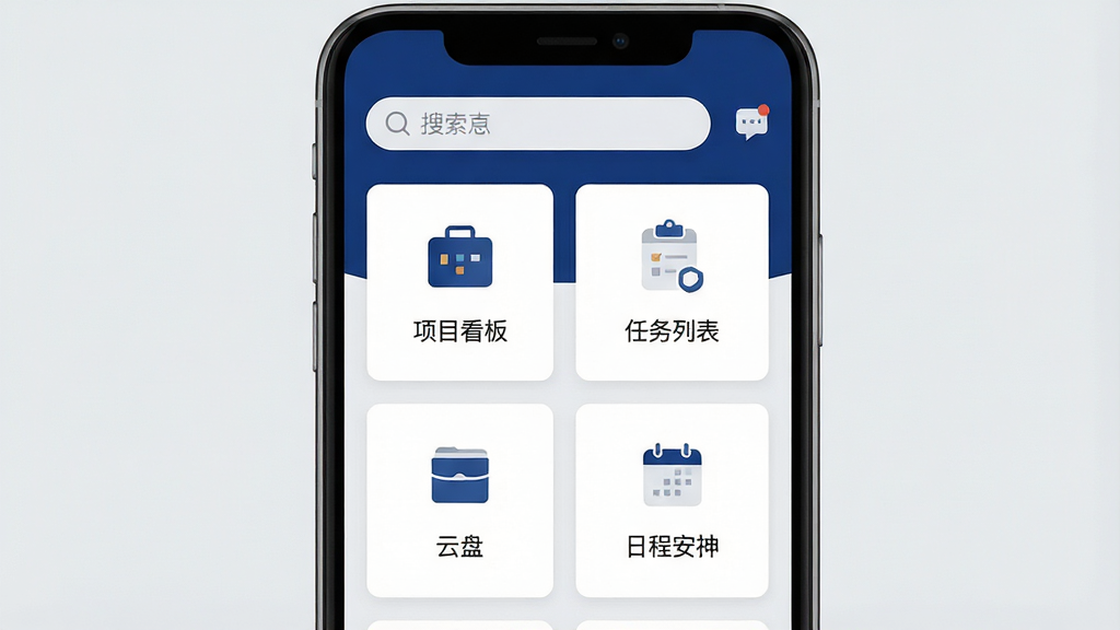 һ��չʾ�ֻ���Ļ��ͼƬ����Ļ������ʾ����������App�������棬����������ɫ�Ͱ�ɫΪ��ɫ��������������������Ϣͼ�꣬�м�������������Ŀ���塢�����б��������ļ����ճ̰����ĸ����ܿ�Ƭ����Ƭͼ�����ƽ���������Ǹɾ���ǳ��ɫ���������ִ����񣬻����������޶���װ��Ԫ��