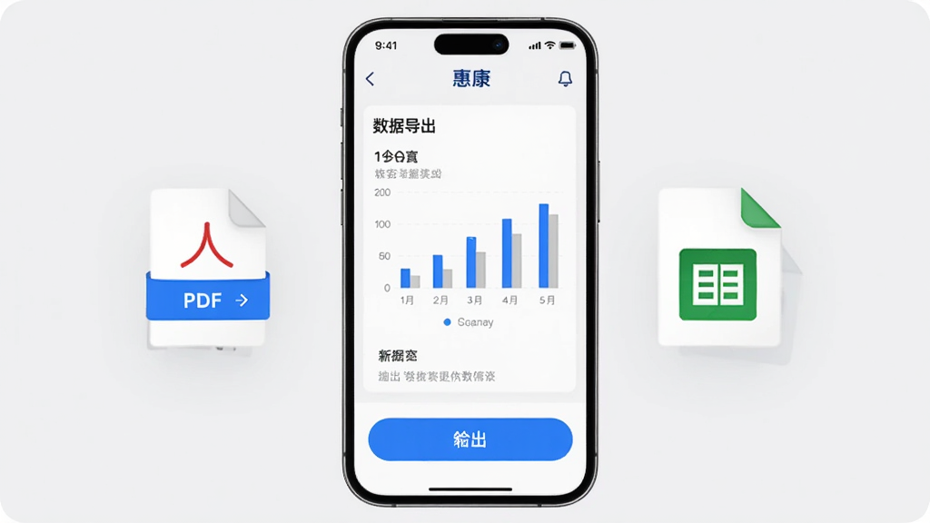 �����ǡ��ݿ���App�����ݵ������棬����������һ���ֻ���Ļ����Ļ����ʾ����ͼ���͵�����ť���Ա�Ư����PDF�ͱ����ļ�ͼ�꣬���ּ�࣬�Ű���������������࣬ϸ������ɫ������ť��ǳ�ұ��������ʸɾ��޶���Ԫ�أ����壬�����д��С��ݿ�������