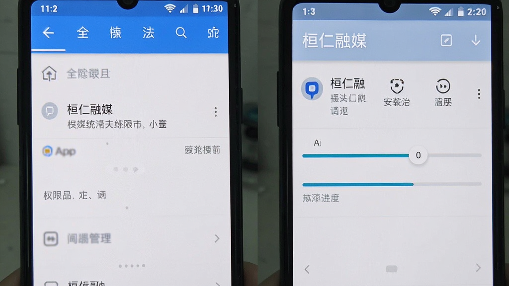桓仁融媒 手机设置权限界面和App安装进度条,展示安卓系统权限管理页面,风格写实,画质清晰干净无多余元素
