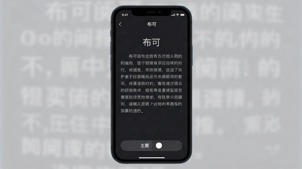 һ��չʾ�Ķ�Ӧ��ҹ��ģʽЧ����ͼƬ��������һ���ֻ���ʾ�����ɡ�Ӧ�ã���Ļ����Ϊ��ɫ������Ϊ��͵�ǳ��ɫ������ײ��������л���ť�����ֲ��þ���չʾ�����ɫϵ���ʻ��ۣ�ϸ�����������������������޹��Σ����ʸɾ��޶���Ԫ��