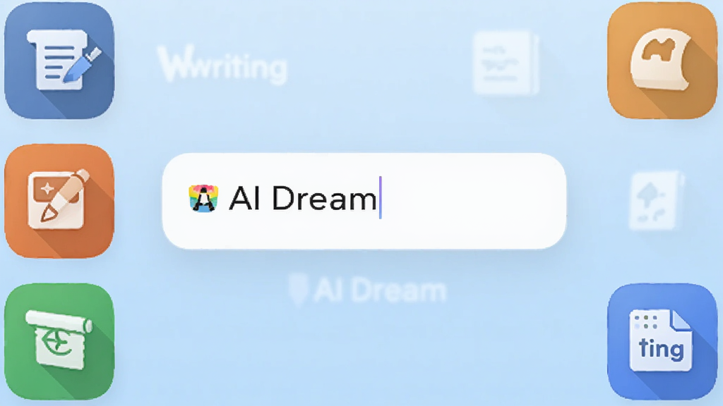 AI DreamӦ���������ͼ������������AI Dream�ĶԻ��������Χ������д�����滭�����롢��̵Ȳ�ɫ����ͼ�꣬������ǳ��ɫ���䣬����������ˬ�����������ɼ������ʸɾ��޶���Ԫ��