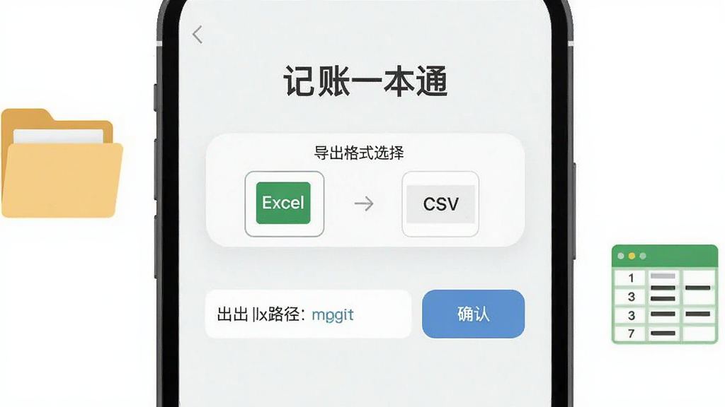 �ֻ���Ļչʾ����һ��ͨ�����ݵ������棬�м��ǵ�����ʽѡ���Excel��CSV�����·��е���·����ȷ�ϰ�ť��������ǳɫϵ�������࣬�Ա����ļ��кͱ���ͼ����Ϊװ�Σ���ƽ����Ʒ�񣬻��ʸɾ�����������