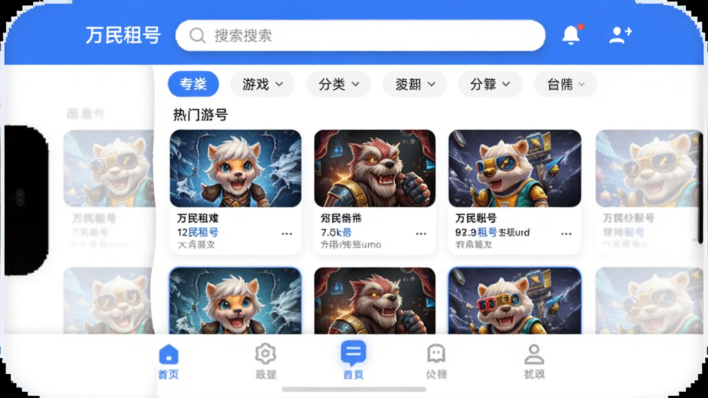 �ֻ�Ӧ�ý���չʾ�����������ǡ�������š�APP����ҳ��������������ͷ����ǩ���м�������������Ϸ�˺ſ�Ƭ���ײ��е����������岼��������������ɫ���ִ���ƽ���ϸ��Բ�󣬻��ʸɾ��޶���Ԫ��