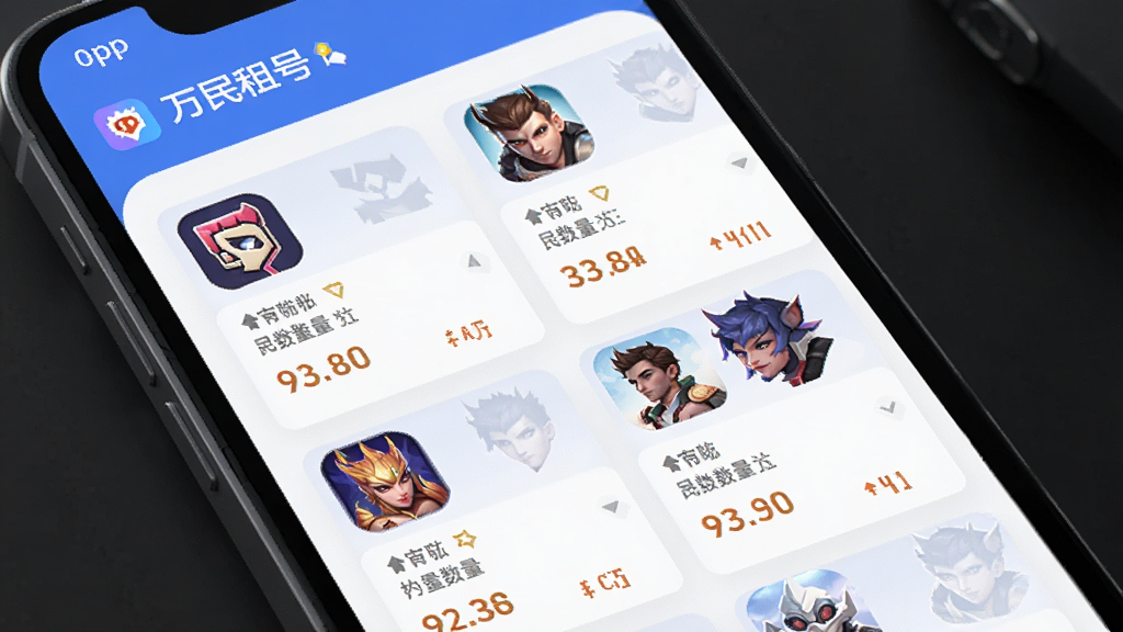 AI��ͼ�����������ǡ�������š�APP���˺��б����棬��Ļ����ʾ���������Ϸͼ��Ͷ�Ӧ���˺ſ�Ƭ����Ƭ���ж�λ��Ƥ���������۸����Ϣ���������룬������ɫ�����ִ���ƽ���ϸ�ھ��£����ʸɾ������޶���Ԫ��