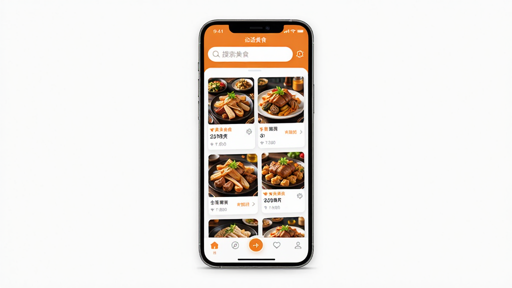 Ȥ����ʳApp������ȫòչʾ���ֻ���Ļ����ʾ������ʳ�Ƽ��б����������������м俨Ƭʽ����չʾ���ײ�������������������ů����ʳͼƬ���ˣ���ɫ���ɫΪ��ɫ��������ִ���࣬ϸ�����������ʸɾ��޶���Ԫ��