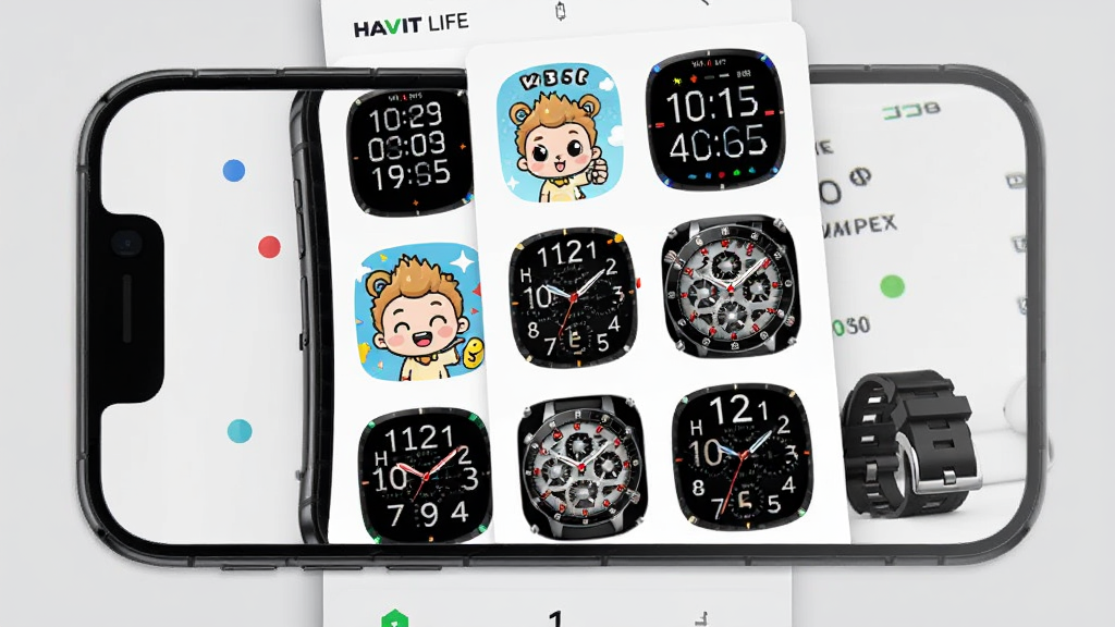 HAVIT LIFE �����г�����չʾ���ֻ���Ļ��ʾ��ͬ���ı�������ͼ�������ֿ��ͨ���е�����Ϊ�������У����������죬����Ϊǳ��ɫ��ϸ�����������ʸɾ����޶���Ԫ��