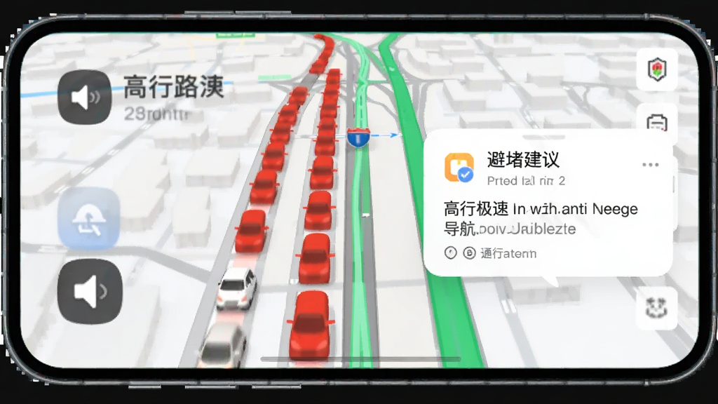 ���м��ٵ���Appʵʱ·�����棬�ֻ���Ļ��ʾ��ɫӵ��·�κ���ɫ��ͨ·�Σ�����������ͼ��ͱܶ½��鵯���������ǳ��е�·��ͼ������ִ����
