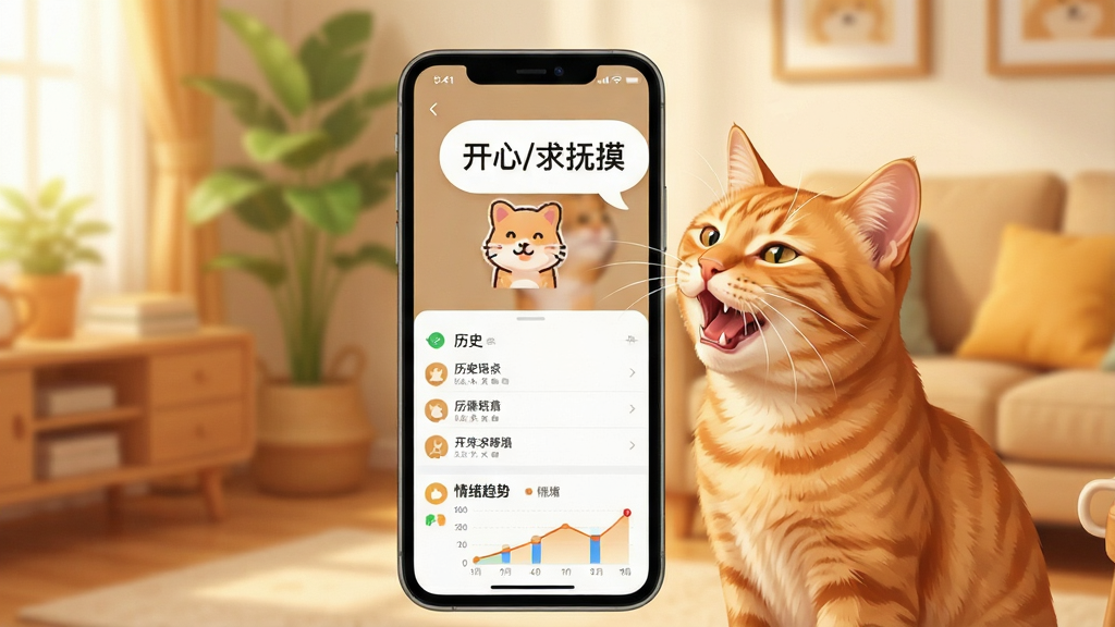 һ�Ŷ������Է������������Ĺ���չʾͼ�������������ֻ���Ļ����Ļ����ʾ�ų����������Ľ��棬һֻ��è�������ֻ������У���Ļ�Ϸ����ֳ�������/�������ķ������ݣ���Ļ�·�����ʷ��¼�б�����������Сͼ������������ܰ�ļҾӻ�������������ů���ã����ʸɾ����޶���Ԫ��