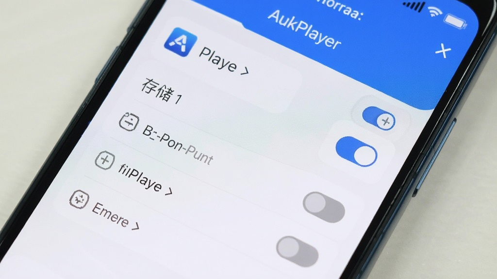 ��ͼ��ʾ�ʣ�������һ���ֻ���Ļ��ʾӦ��Ȩ�޹������棬AukPlayer��Ȩ���б�ֻ�д洢Ȩ��һ�����Ȩ�޶��ǻ�ɫ����״̬������Ϊ�ֻ�������д����������ˣ���ɫ�Ͱ�ɫΪ��ɫ����ϸ����Ȩ�޿���ͼ�꣬�����������޶���Ԫ��