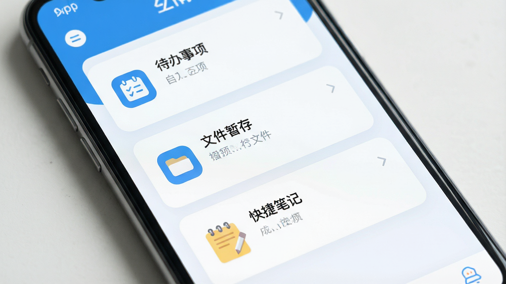 һ����è��App����̨�������дͼ�������������ֻ���Ļ����Ļ��չʾ�������Ŀ�Ƭʽ���֣��С�������������ļ��ݴ桱������ݱʼǡ�������ģ�飬ÿ��ģ�鶼�м���ͼ������ֱ�ǩ��������Ϊ��ˬ��������ɫ����ƽ����ƣ�ϸ��Բ�󣬻��ʸɾ��޶���Ԫ��