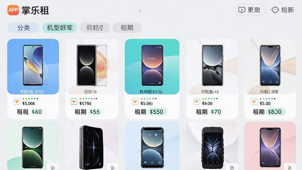������APP�Ļ���ѡ����棬չʾ�Ŷ�������ֻ������������У�ÿ���ֻ��·���ע������۸������ѡ�������ɫ���£������ǩ����������Ϊǳ��ɫ�����岼���������򣬻��������ɾ�