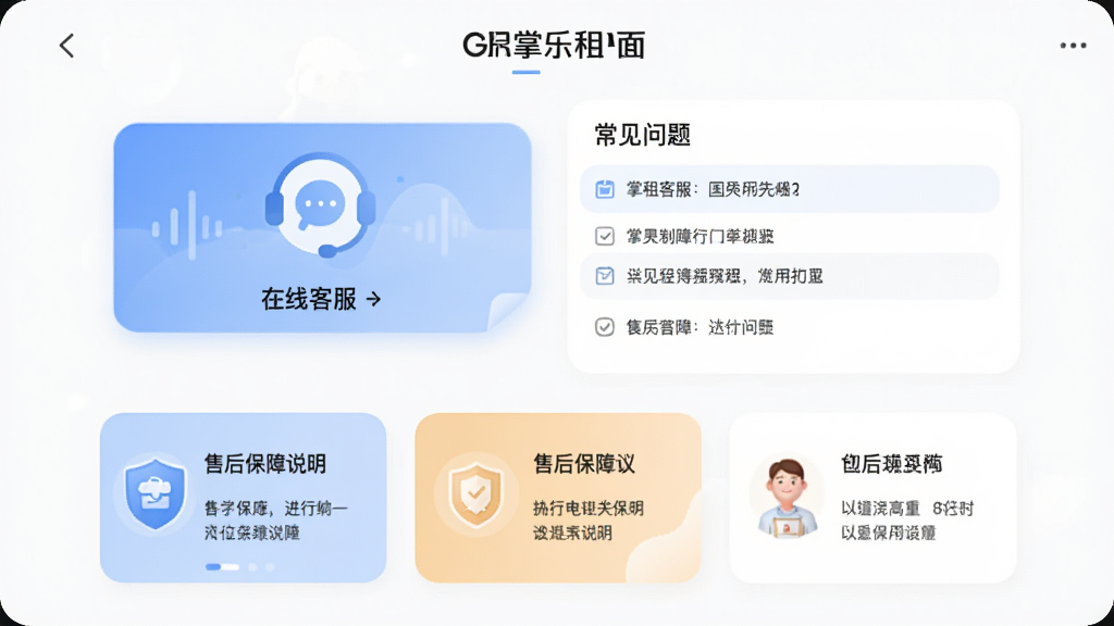 ������APP�Ŀͷ����ۺ�ҳ�棬����չʾ�����߿ͷ���ںͳ��������б����·����ۺ���˵����Ƭ�����岼����������ɫ��ͣ����ʸɾ�����