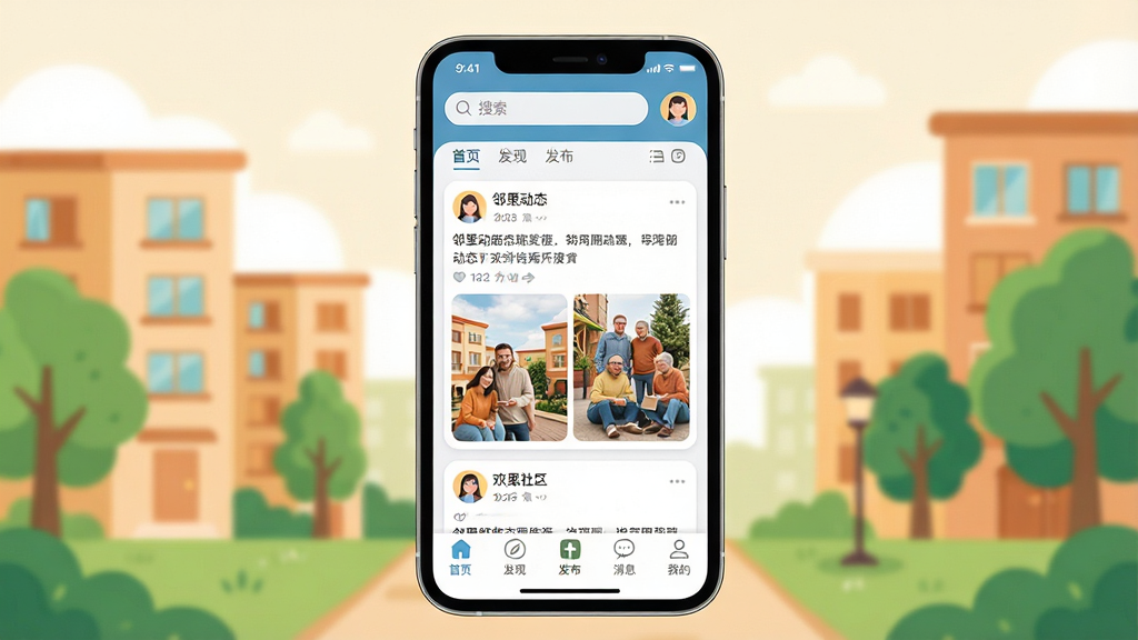 һ��չʾ��������APP��������ֻ�����ͼ�������������ֻ���Ļ����Ļ����ʾ������������ҳ�����������������û�ͷ���м�����Ϣ����Ƭչʾ���ﶯ̬��ͼƬ���ײ�����������ҳ�����֡���������Ϣ���ҵ����ͼ�꣬��������ܰ�����������廭����¥������������������ִ���ϸ��Բ�󣬻��ʸɾ��������޶���Ԫ��
