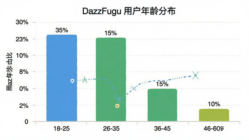 һ����״ͼͼƬ��������DazzFugu�û�����ֲ���״ͼ�������Ǻ���Ϊ����Σ�����Ϊ�û�ռ�ȣ��Ű�����������Ǳ�ƽ�����ݿ��ӻ���ϸ�ڰ���18-25��ռ��35%��26-35��ռ��40%��36-45��ռ��15%��46-60��ռ��10%�����ʸ��壬�ɾ����޶���Ԫ�أ������д�������