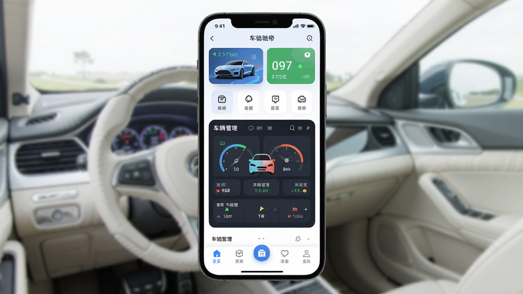 ���۵�App������ȫòչʾ������������һ�������ֻ�����Ļ��ʾ���۵�Ӧ����ҳ�������г���״̬��Ƭ�͹���ͼ�꣬�м�����Ŀ�ĳ��������Ǳ��̣��ײ�����������������Ϊ���ĳ���ʹ�ó���������ִ���ƽ����ϸ��Բ�󣬻��ʸɾ��������޶���Ԫ��