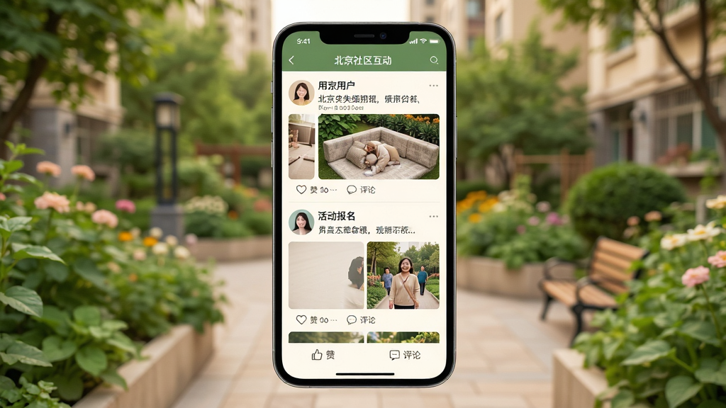 һ��չʾ����ʯ��ɽApp��������ҳ���ͼƬ���ֻ���Ļ��ʾ������̬�б������û�������ʧ������ͻ�������ӣ�ÿ��������ͷ�����ֺ�ͼƬ���ײ��е��޺����۰�ť��������ʯ��ɽĳ������԰��ʵ������������ů���У�ɫ������ɫ����ɫΪ�������ʸɾ��������޶���Ԫ��