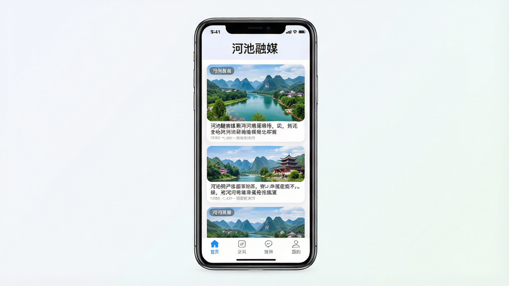 һ��չʾ�ӳ���ýApp����ȫò��ͼƬ���������ֻ���Ļ����Ļ����ʾ�ӳ���ýApp����ҳ���棬�����С��ӳ���ý�����ֱ�ʶ���м���������Ѷ�ٲ�����Ƭ�������ӳر��ط羰ͼ�����ű��⣬�ײ��ǵ�����������Ϊ�ֻ����з��ã������Ǹɾ���ǳɫ���䡣�Ű��࣬����ִ���ƽ��ϸ��Բ�󣬻����������ɾ����޶���Ԫ�ء�