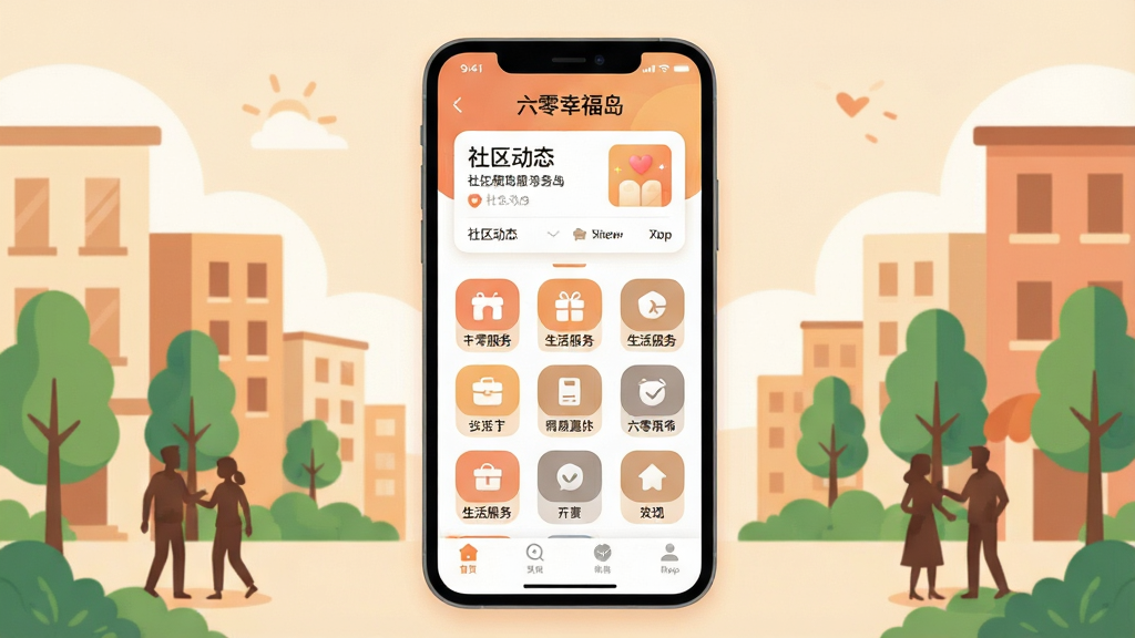 һ��չ���������������App����Ĳ廭�������������ֻ���Ļ����Ļ����ʾ��Ϊ�������Ҹ�������Ӧ�ý��棬���沼�ּ�࣬������������̬��Ƭ���м����������ͼ�����񣬵ײ��ǵ���������������ܰ��������������¥���������������Ӱ������ִ���ƽ����ɫ����ů��ͣ�ϸ��Բ��ɾ������ʸ����޶���Ԫ��