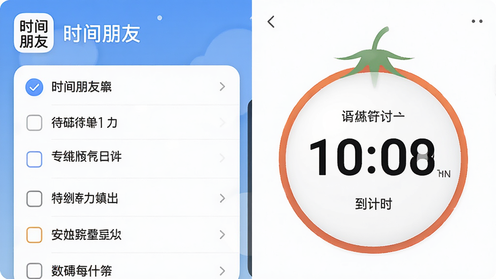 һ�š�ʱ�����ѡ�Ӧ���ڴ����嵥��רע��ʱ���������ʾ��ͼ����������Ǵ����б����Ҳ����������еķ����ӵ���ʱ��������ͳһ�����С�ʱ�����ѡ�Ӧ��ͼ�꣬�������࣬���ʸ���