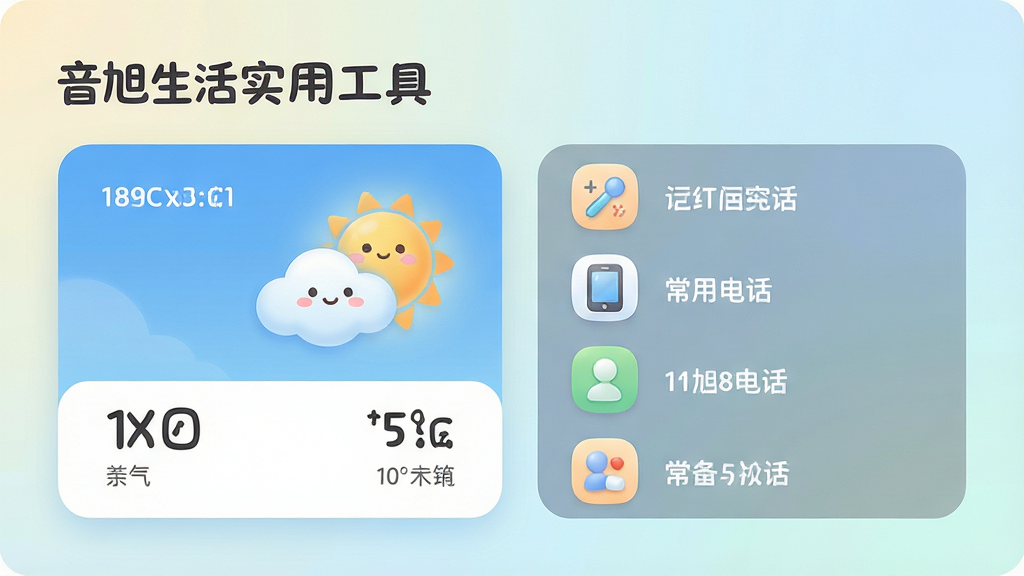 ��������ʵ�ù��߽��棬չʾ������Ƭ�ͳ��õ绰�б���ͼ�����Բ��ɰ�������Ϊǳɫ���䣬���������׶������ֹ����������ˬ�����ʸɾ��޶���װ��