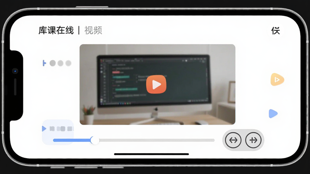 ������� ��Ƶ�γ�ѧϰ���棬�������ֻ��������ſγ���Ƶ����������Ƶ���ھ����·��н������ͱ��ٰ�ť���Ű����������ִ���ƽ��ϸ��Բ�󣬻��ʸɾ����޶���Ԫ��