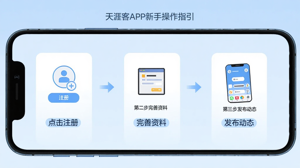 ���Ŀ�APP���ֲ���ָ�����棬�ֻ���Ļ����ʾ�ֲ�����ͼʾ����һ�����ע�ᣬ�ڶ����������ϣ�������������̬��ÿһ�����м��ͼ�������˵��������Ϊǳ��ɫ������ƽ��������ɾ����޶���Ԫ�أ����廭��